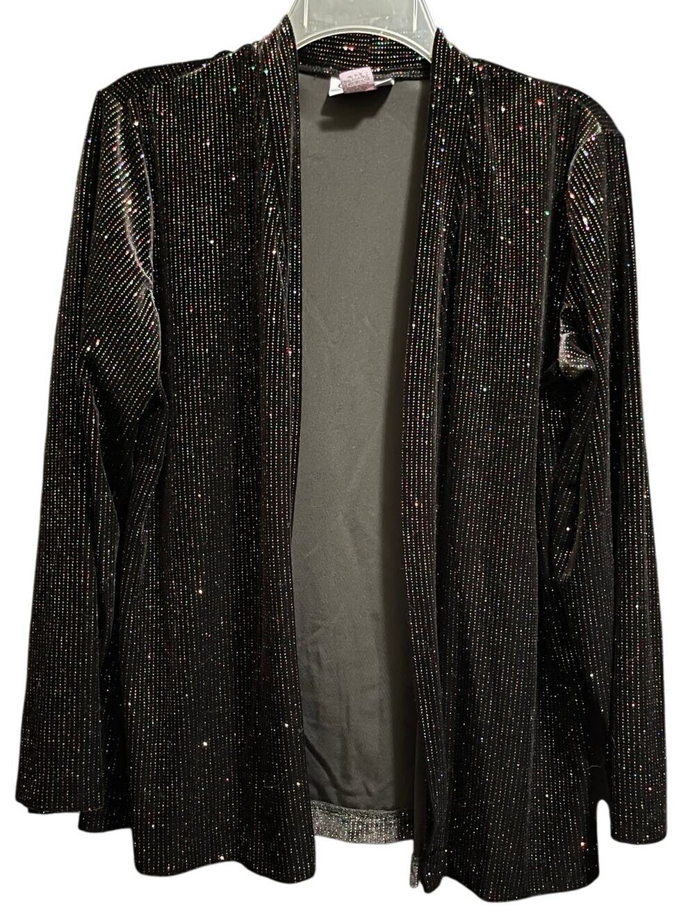 Vintage Graff Petite Size Small Black with Multicolor Sparkles Cardigan